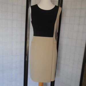Calvin Klein  Black & Tan Color Block Dress